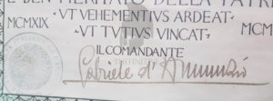 d'annunzio autografo