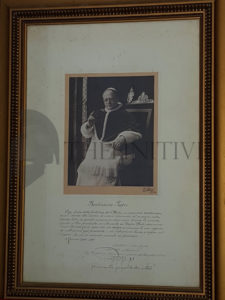 ❌🙁PIO XI Papa autografo su Foto – Benedizione Apostolica – 1927