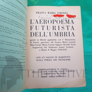marinetti autografo futurismo libro