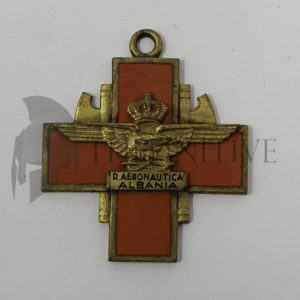 ❌🙁Regia Aeronautica Albania Medaglia a croce S.A.F. smaltata