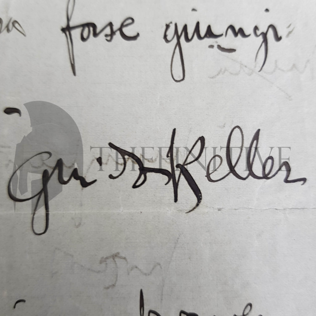 Guido KELLER autografo FIUME