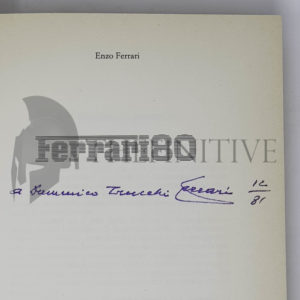 ❌🙁ENZO FERRARI dedica autografo – Libro “FERRARI 80”