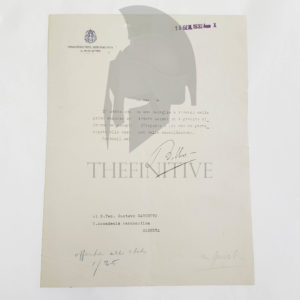 Balbo lettera autografa Medaglia Manovre Armata Aerea