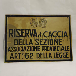 Federazione Fascista Cacciatori 1931 tabella latta