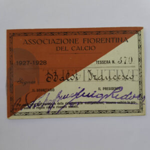 ❌🙁Tessera ASSOCIAZIONE FIORENTINA calcio 1927 1928