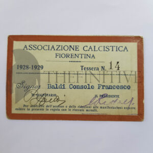 ❌🙁Tessera ASSOCIAZIONE CALCISTICA FIORENTINA ’28 ’29