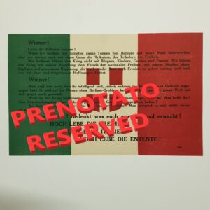 ❌🙁Volo su Vienna Volantino tricolore – Ojetti D’Annunzio