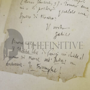 ITÀ D’ANNUNZIO BIDERI lettera 1893
