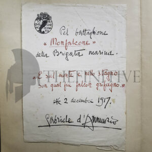 ❌🙁D’Annunzio BRIGATA Marina MONFALCONE motto autografo