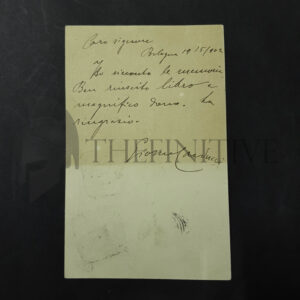 ❌🙁Giosuè Carducci cartolina autografata – NOBEL nel 1904